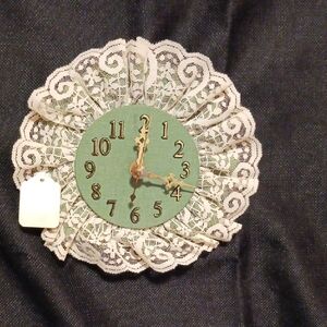 Elegant Lace Wall Clock with Gold Accents